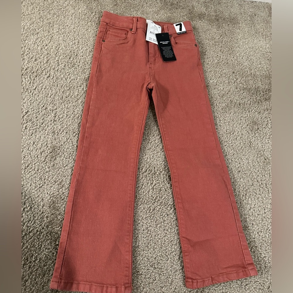 Girls size 7 cotton on violet flare jeans